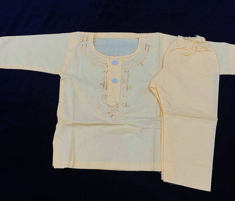 Cotton based peach colour kurta pajama