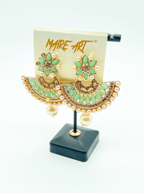 pastel mint  Colour Stone & Jerkan Stone Earrings
