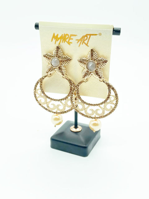 grey Colour Stone & Jerkan Stone Earrings