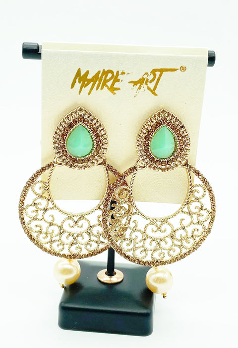 pastel mint colour Stone & Jerkan Stone Earrings