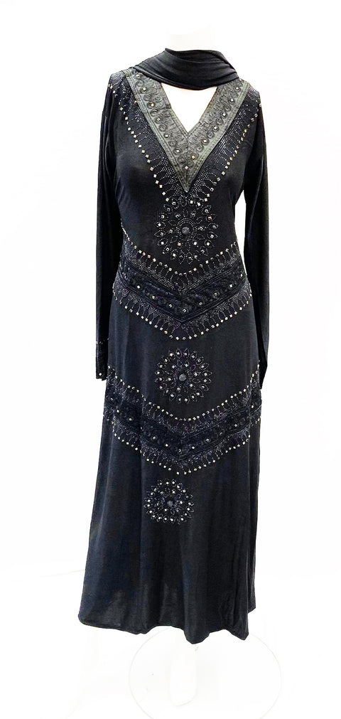 size 44(upto 46)  stretchable fabric  Latest Abaya Dress