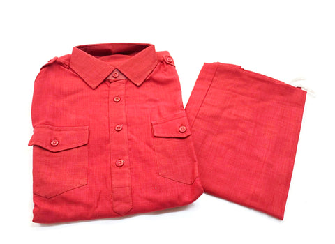 Red colour cotton kurta Pajama