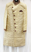 Golden Colourpure brocade Raw silk with heavy handwork Mens Wedding Sherwani