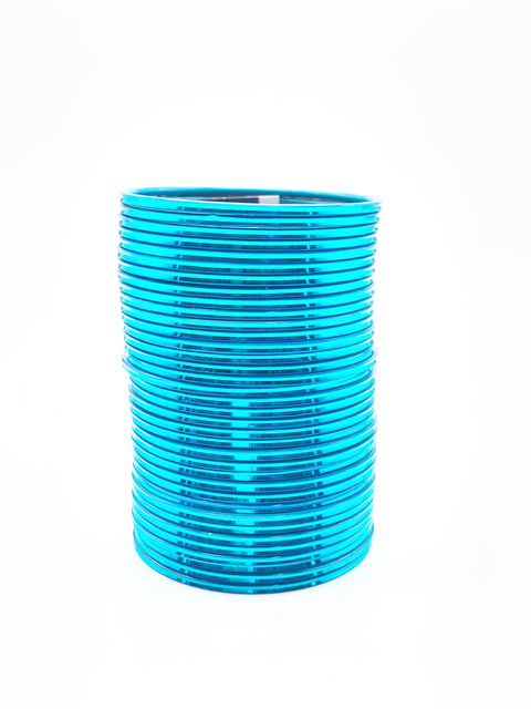 dark skyblue colour Shiny Metal Bangles , 3dozen In One Set