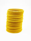 Yellowcolour velvet bangles 3 dozen in one set