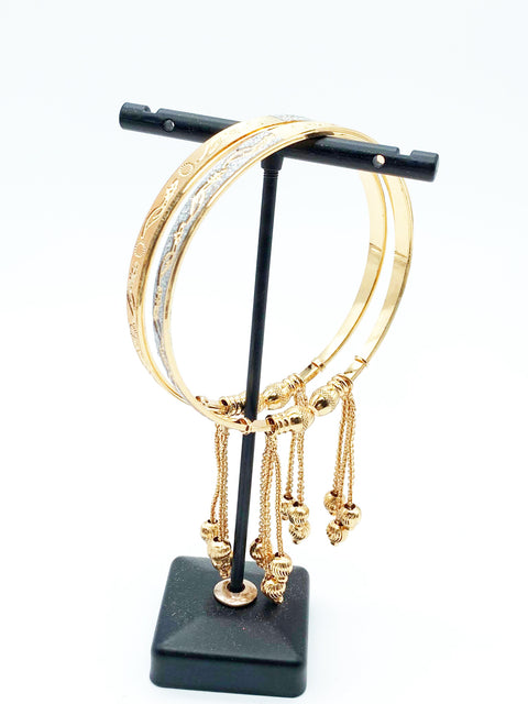 Gold plated adjustable bangles