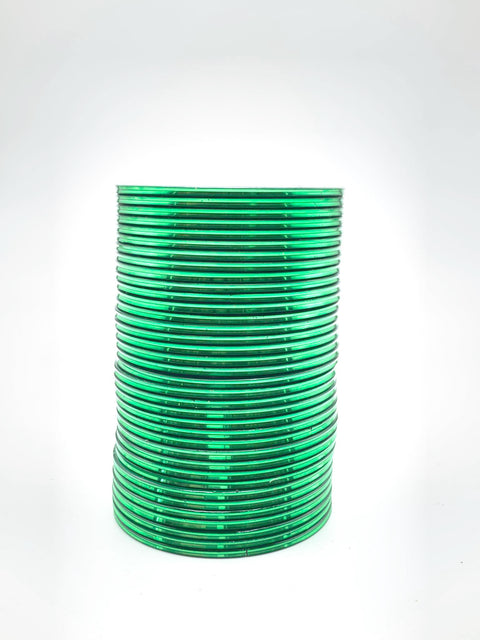 Green colour Shiny Metal Bangles , 3dozen In One Set