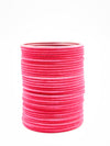 neon pink colour velvet bangles 3 dozen in one set