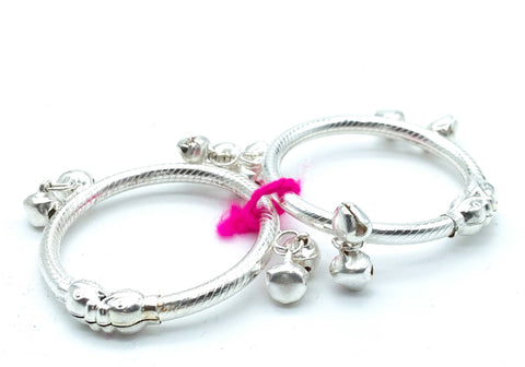 Baby bracelets silver colour (Pair)