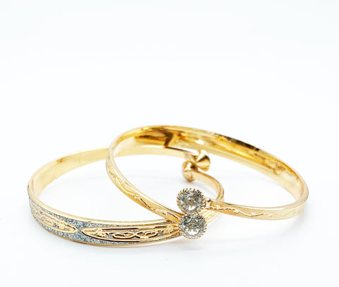Gold plated adjustable bangles