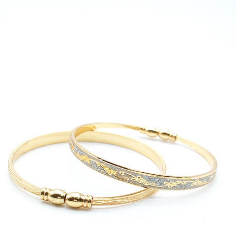 Gold plated adjustable bangles
