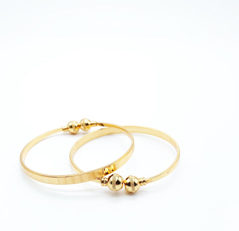 Gold plated adjustable bangles