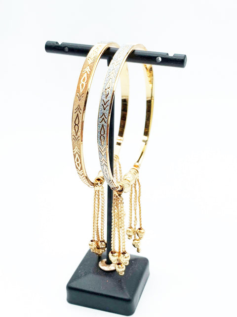 Gold plated adjustable bangles