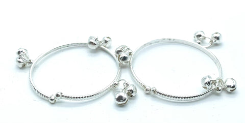 adjustable Baby bracelets silver colour (Pair)