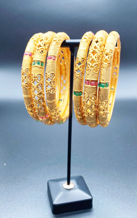 Artificial gold plated bangles set