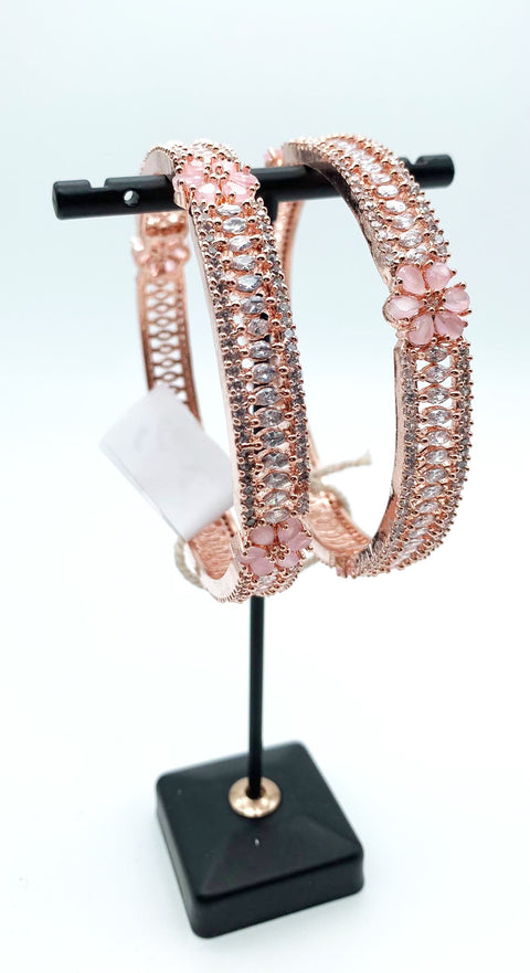 Rosegold  flower design design American diamond Kade (2 KAde)