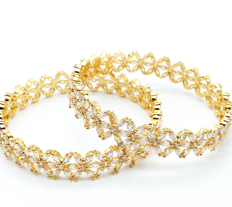 Golden and silver shiny crystal American Diamond Kade(2 kade)