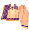 Peach salwar suit with phulkari dupatta and attached jacket