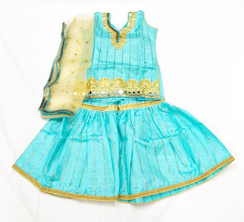 Skyblue Shararar Suit For Kids