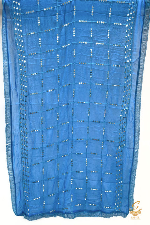 firozi colour chiffon dupatta