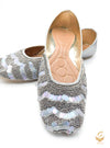 dark grey silver colour moti & sequence work flats