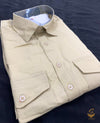 beige colour cotton linen kids kurta pajama