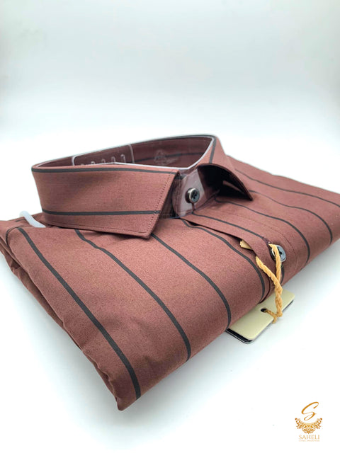 Striped design soft cotton based shirt