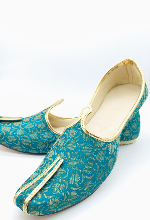 Teal  colour Mens punjabi jutti