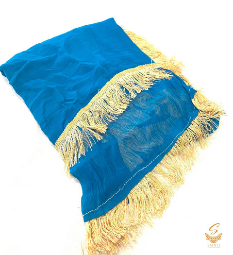 firozi colour chiffon dupatta