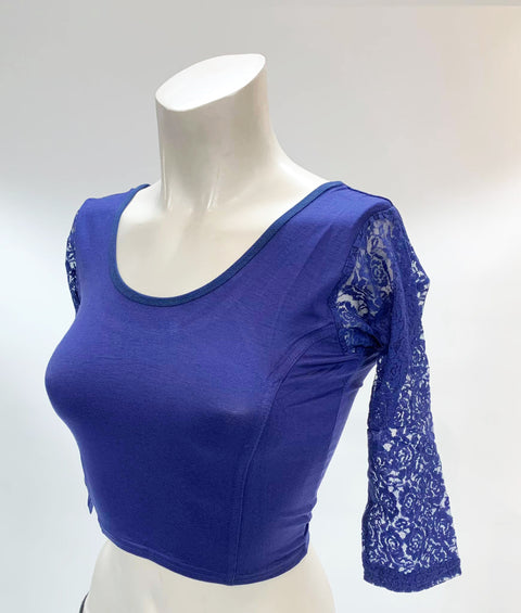 nevi blue colour stretchable blouse upto 42