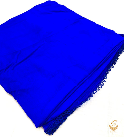 royal blue colour pure chiffon dupatta