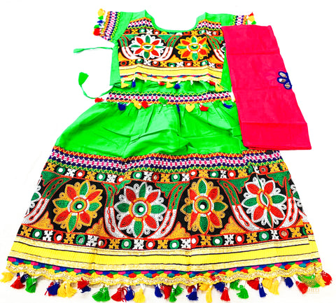 kids beautiful multicolored embroidered chaniya choli