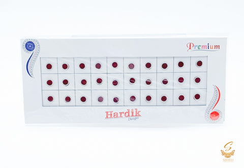Silver shimmer deep maroon bindi