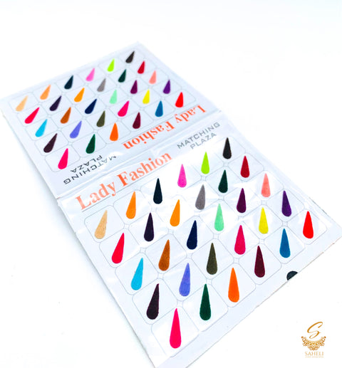 Multicoloured drop shape medium size bindi