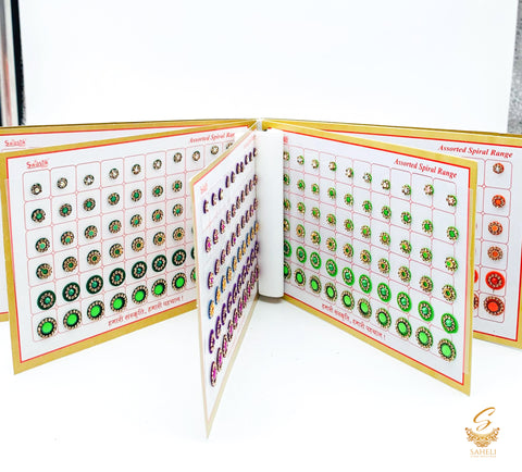 Beautiful stone work bindi book 10 colours different sizes different designs 600 bindies
