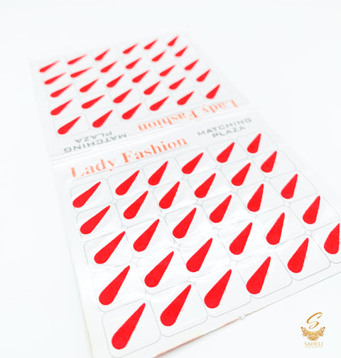 red colour drop shape medium size bindi