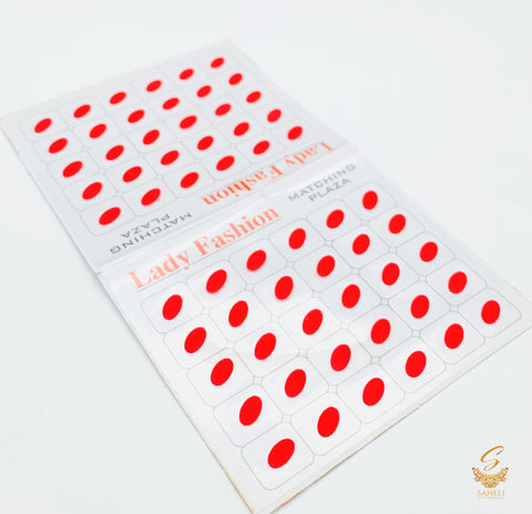 red colour oval shape medium size bindi