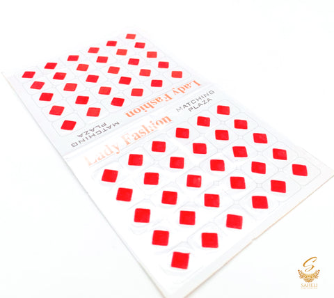 red colour diamond shape medium size bindi