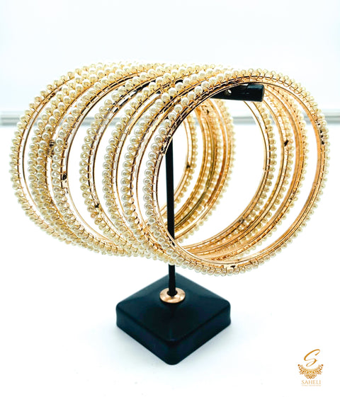 Pearl Bangles Set (8 Bangles)