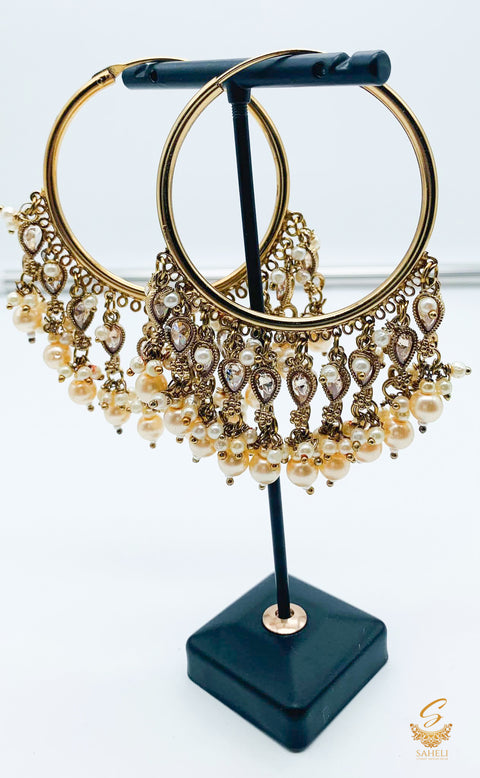 original polki stone with golden pearls beautiful balian