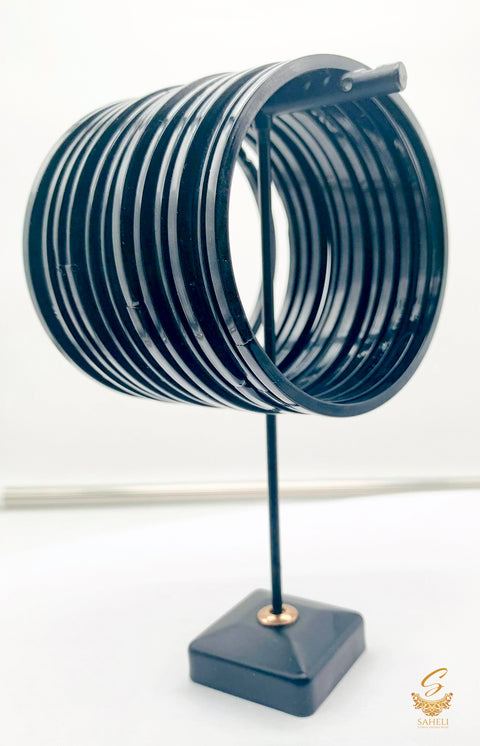 Black colour Plain Glass bangles 1 dozen