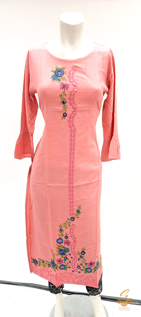 Pure rayon based beautiful embroidered kurti