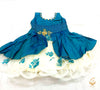 cream and peacock blue colour beautiful frock