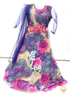Nevi blue colour floral print beautiful gown
