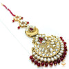 MAroon pearls with kundan stone beautiful tikka