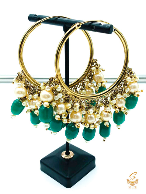 Golden & Green Pearls Work Beautiful Balian