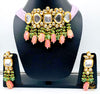 Large Uncut Polki Diamond Kundan Choker Necklace with pink stones pearls