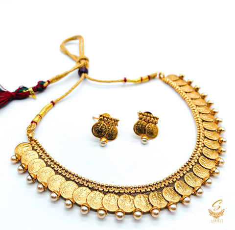 small size beautiful gold plated (artificial) necklace set