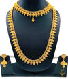 South indian double long necklace gold plated set (artificial gold)