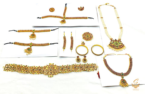 South indian bharatnatyam jwellery set (artificial gold)